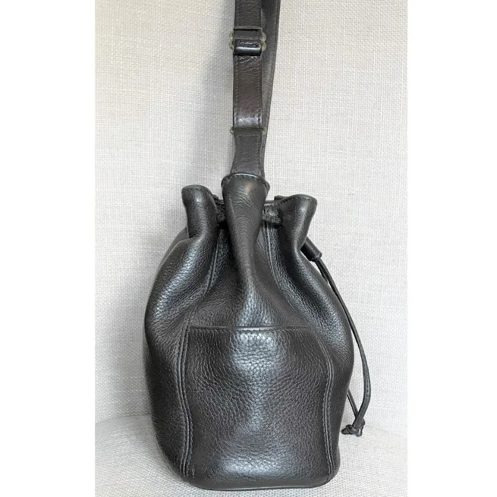 Vintage Coach Sonoma Dark Brown Leather Drawstring Bucket Bag Crossbody Purse